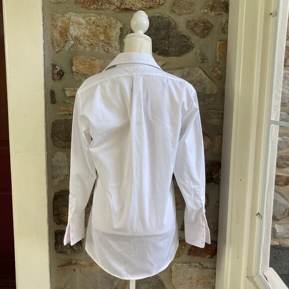 NWT Cortland Park White & Pink Classic Button Down Grosgrain Ribbon Shirt $149 - Picture 7 of 12